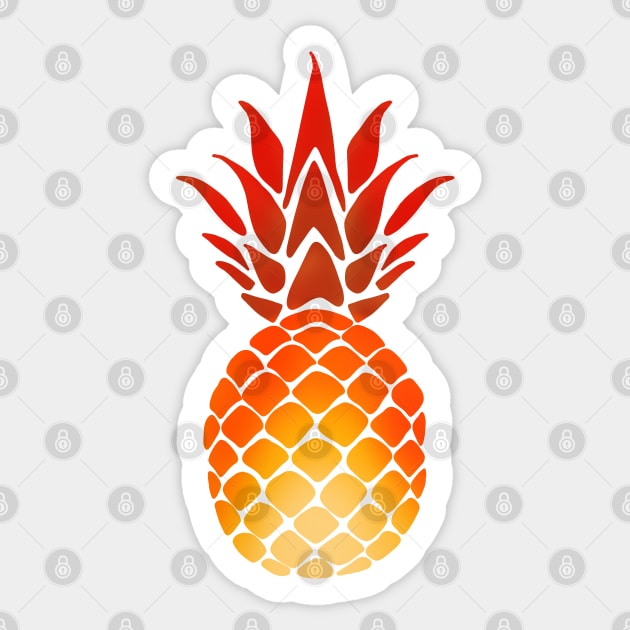 Pineapple Red Sticker by Danispolez_illustrations